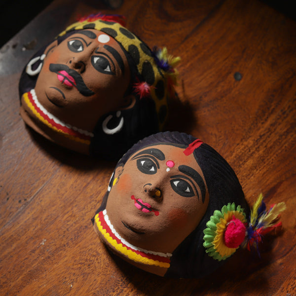 Handmade (Mukhauta) Chhau Mask - Tribal Couple