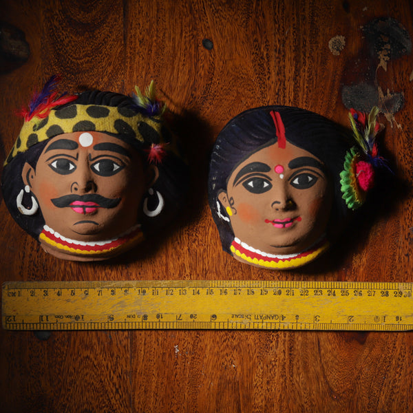 Handmade (Mukhauta) Chhau Mask - Tribal Couple