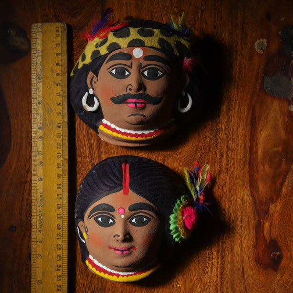 Handmade (Mukhauta) Chhau Mask - Tribal Couple