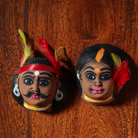 Handmade (Mukhauta) Chhau Mask - Tribal Couple