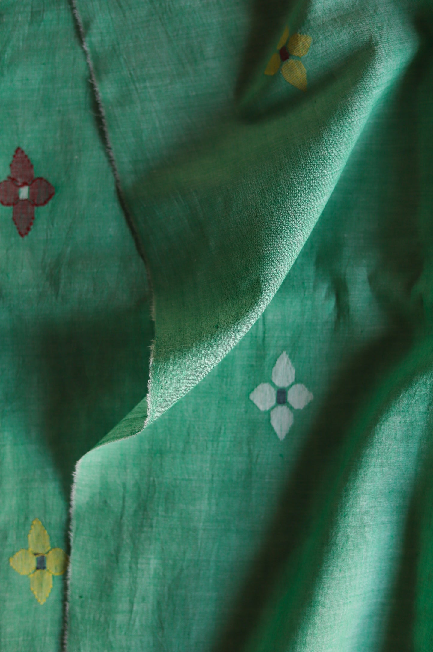 Bengal's Handwoven Cotton Fabric/ Yardage in Jamdani design