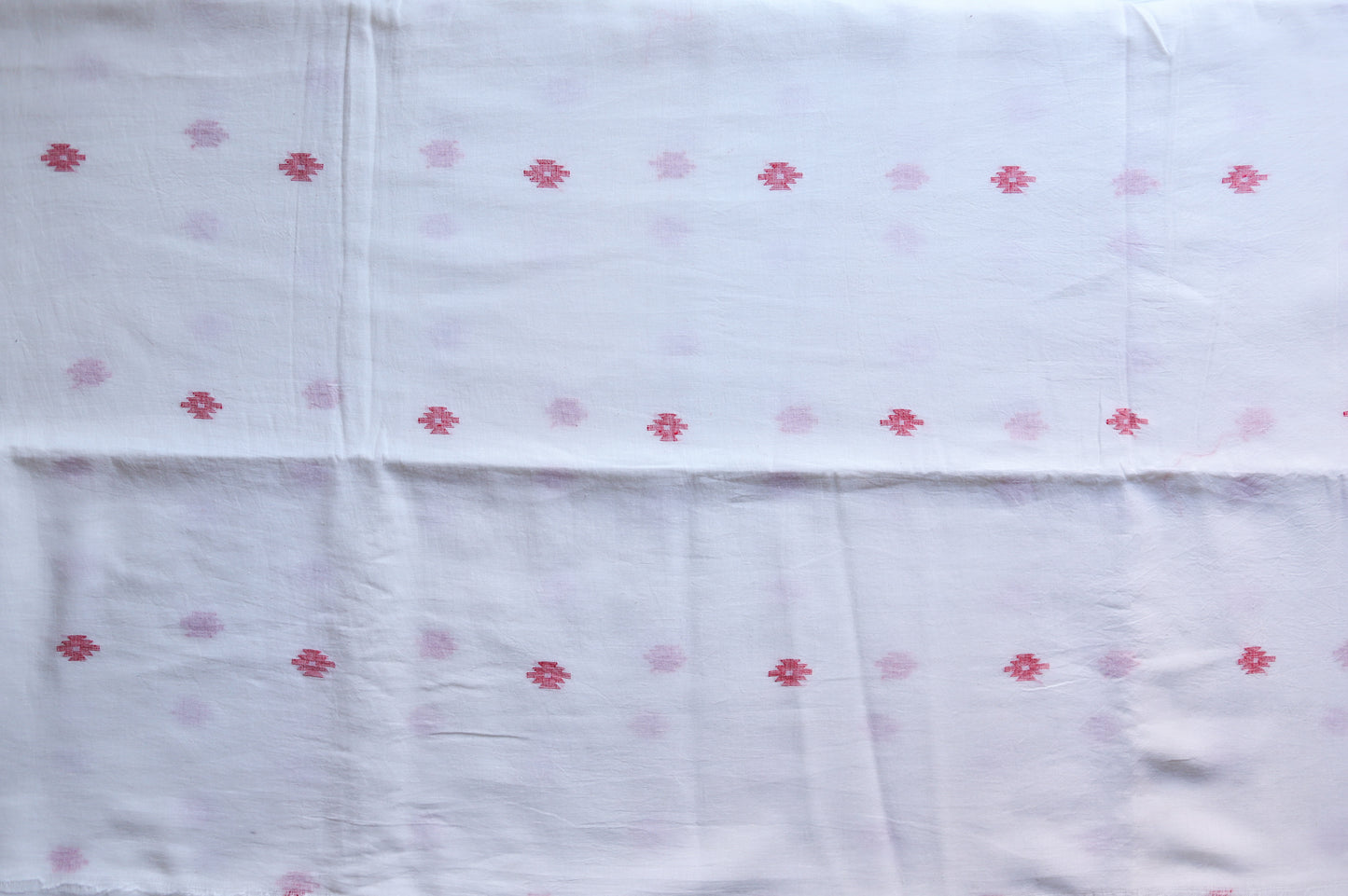 Bengal's Handwoven Cotton Fabric/ Yardage in Jamdani design