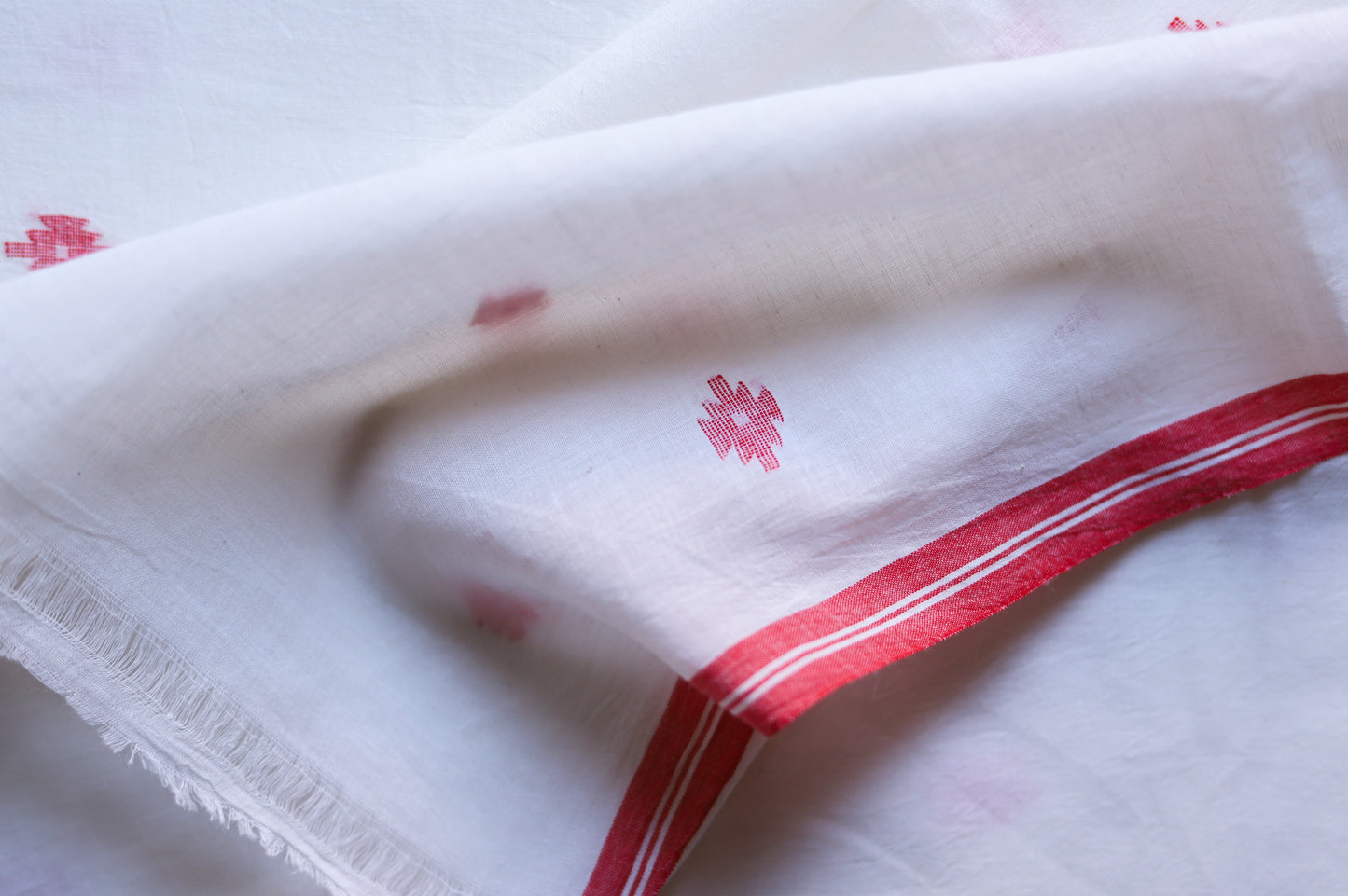 Bengal's Handwoven Cotton Fabric/ Yardage in Jamdani design