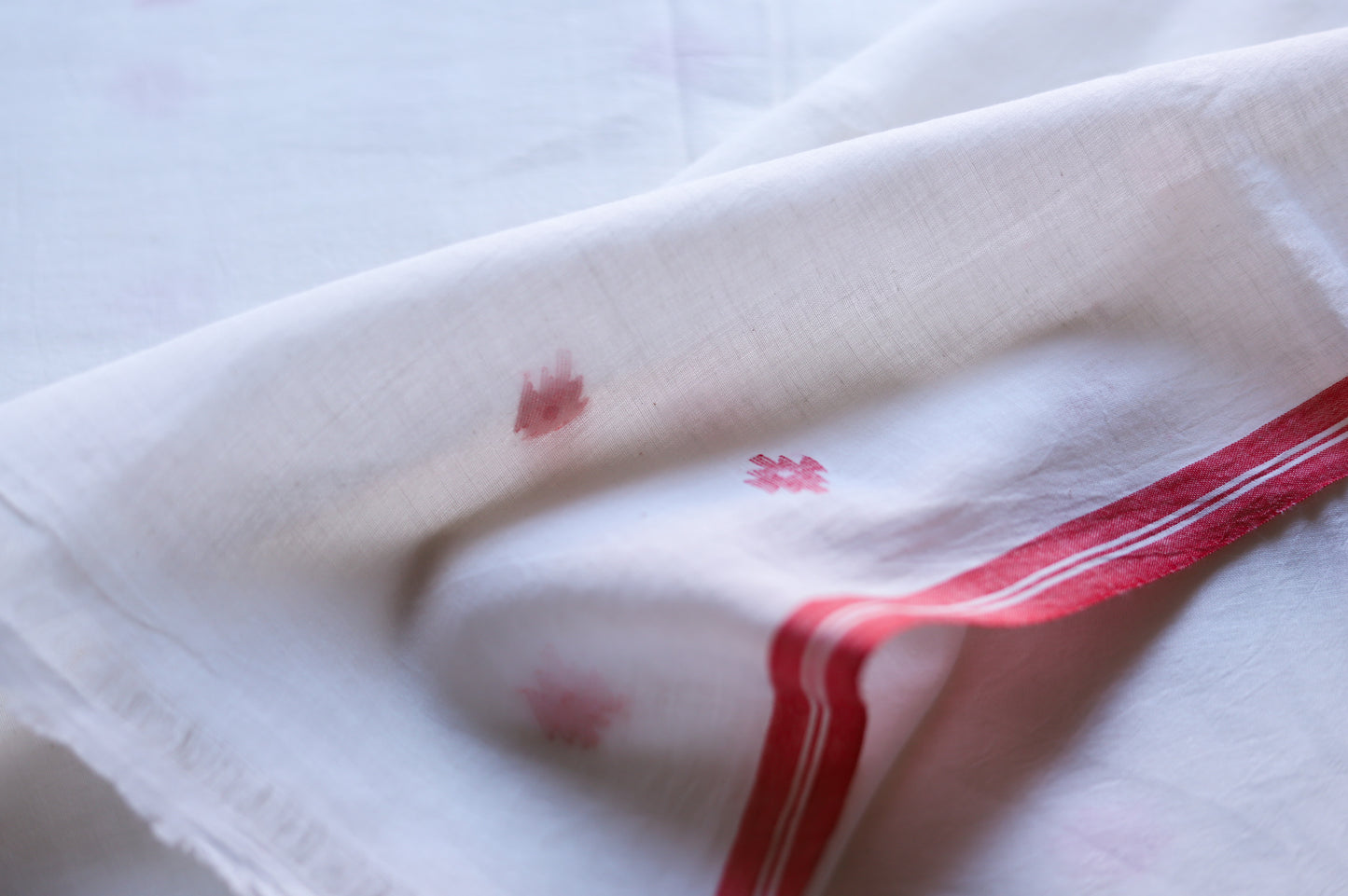 Bengal's Handwoven Cotton Fabric/ Yardage in Jamdani design