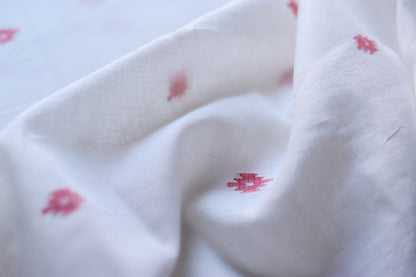 Bengal's Handwoven Cotton Fabric/ Yardage in Jamdani design