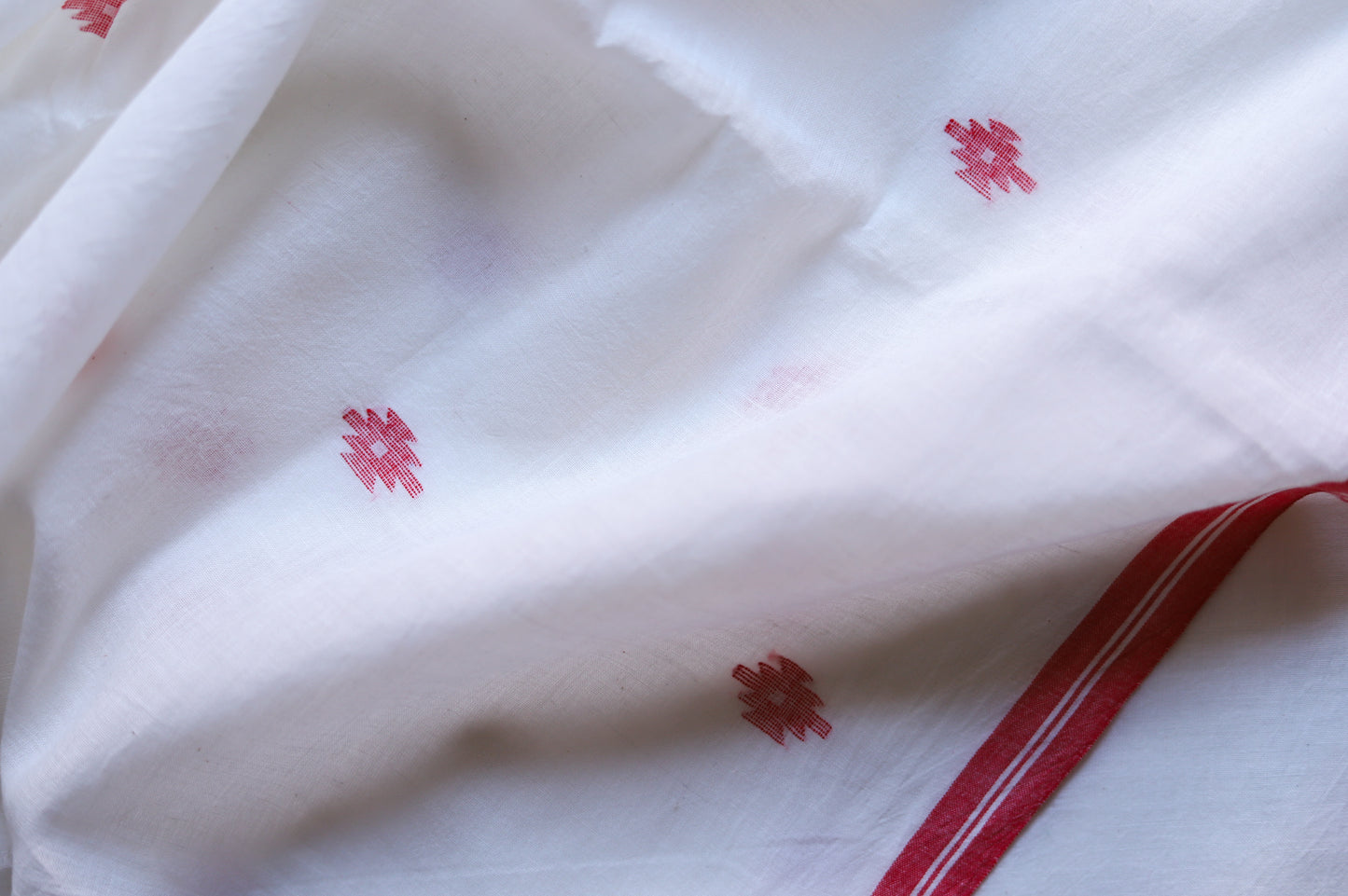 Bengal's Handwoven Cotton Fabric/ Yardage in Jamdani design