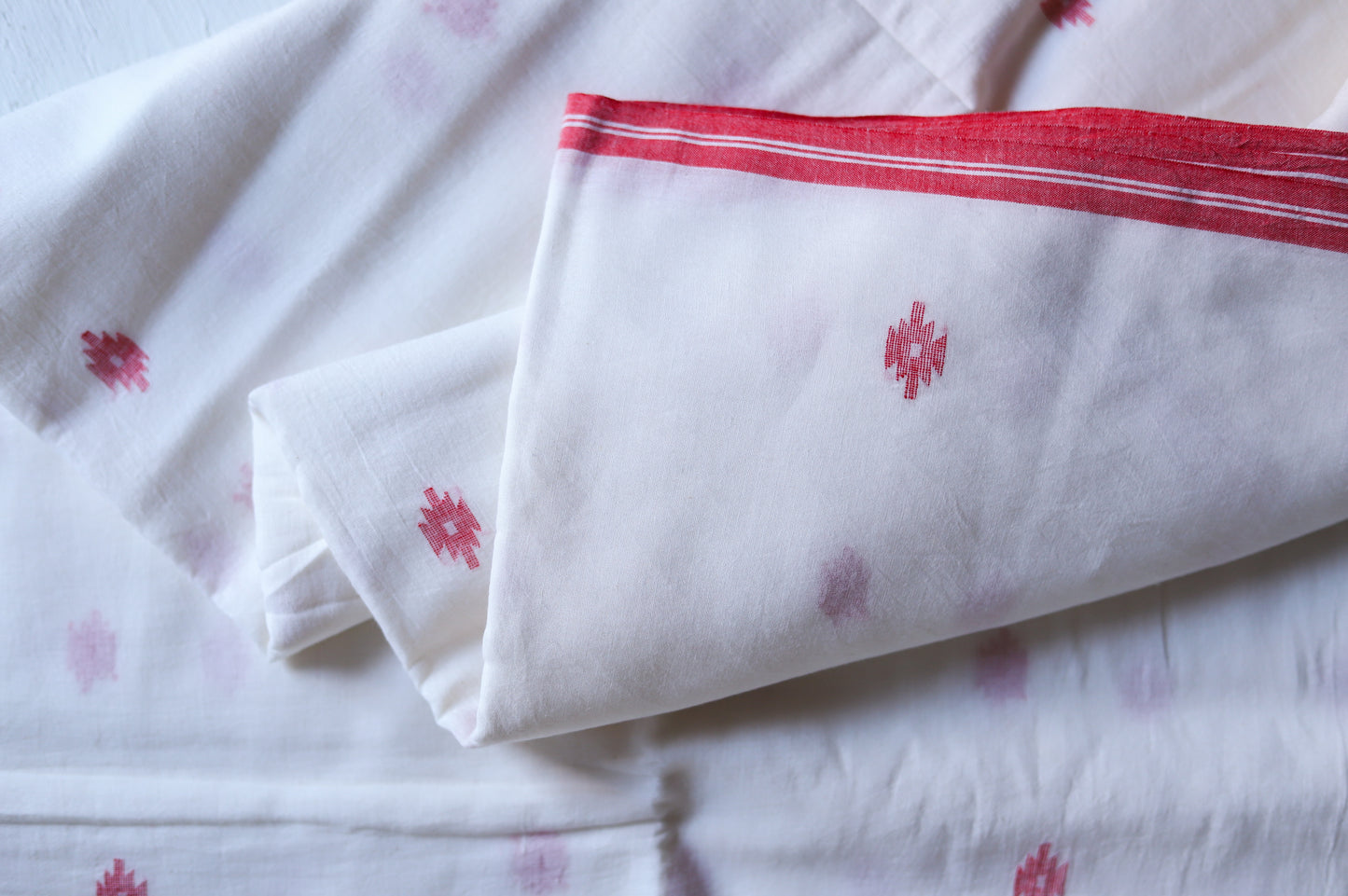 Bengal's Handwoven Cotton Fabric/ Yardage in Jamdani design