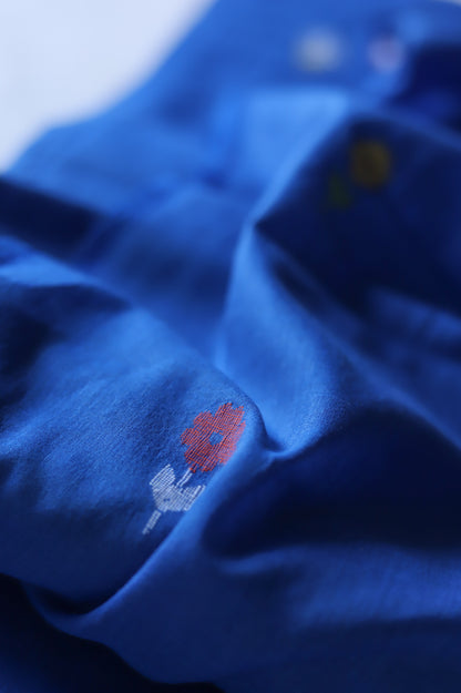 Bengal's Handwoven Cotton Fabric/ Yardage in Jamdani design