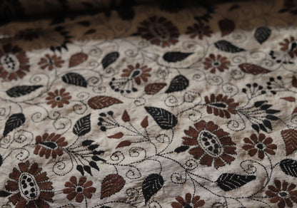 Bengal Hand Embroidery Kantha Stitch Silk Saree
