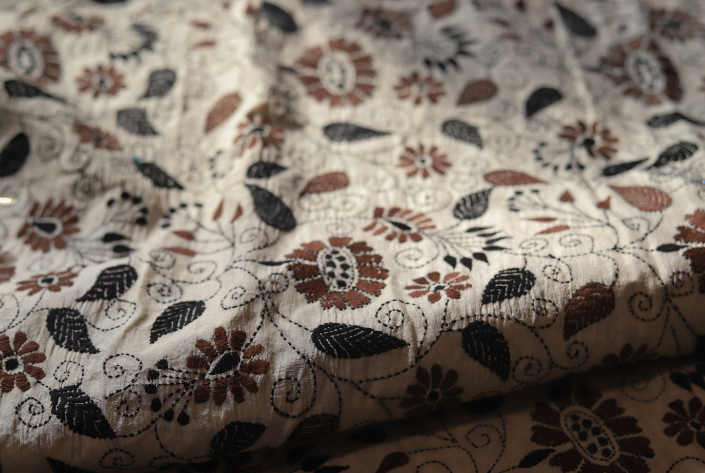 Bengal Hand Embroidery Kantha Stitch Silk Saree