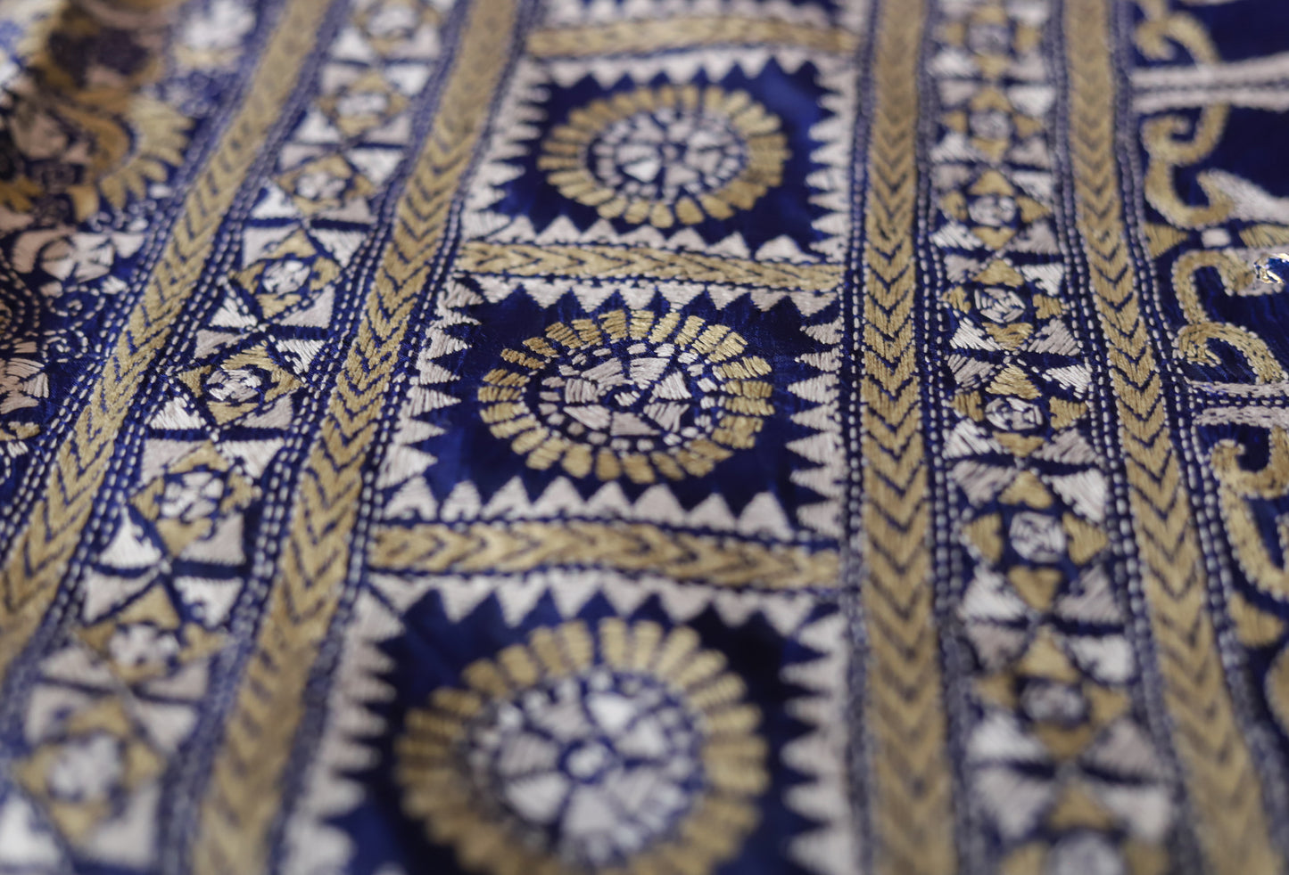 Bengal Hand Embroidery Kantha Stitch Silk Saree