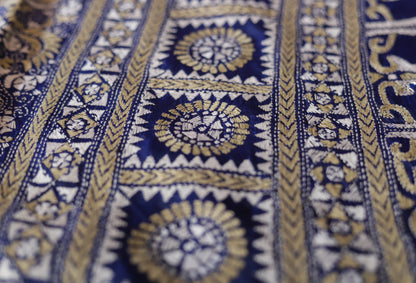 Bengal Hand Embroidery Kantha Stitch Silk Saree