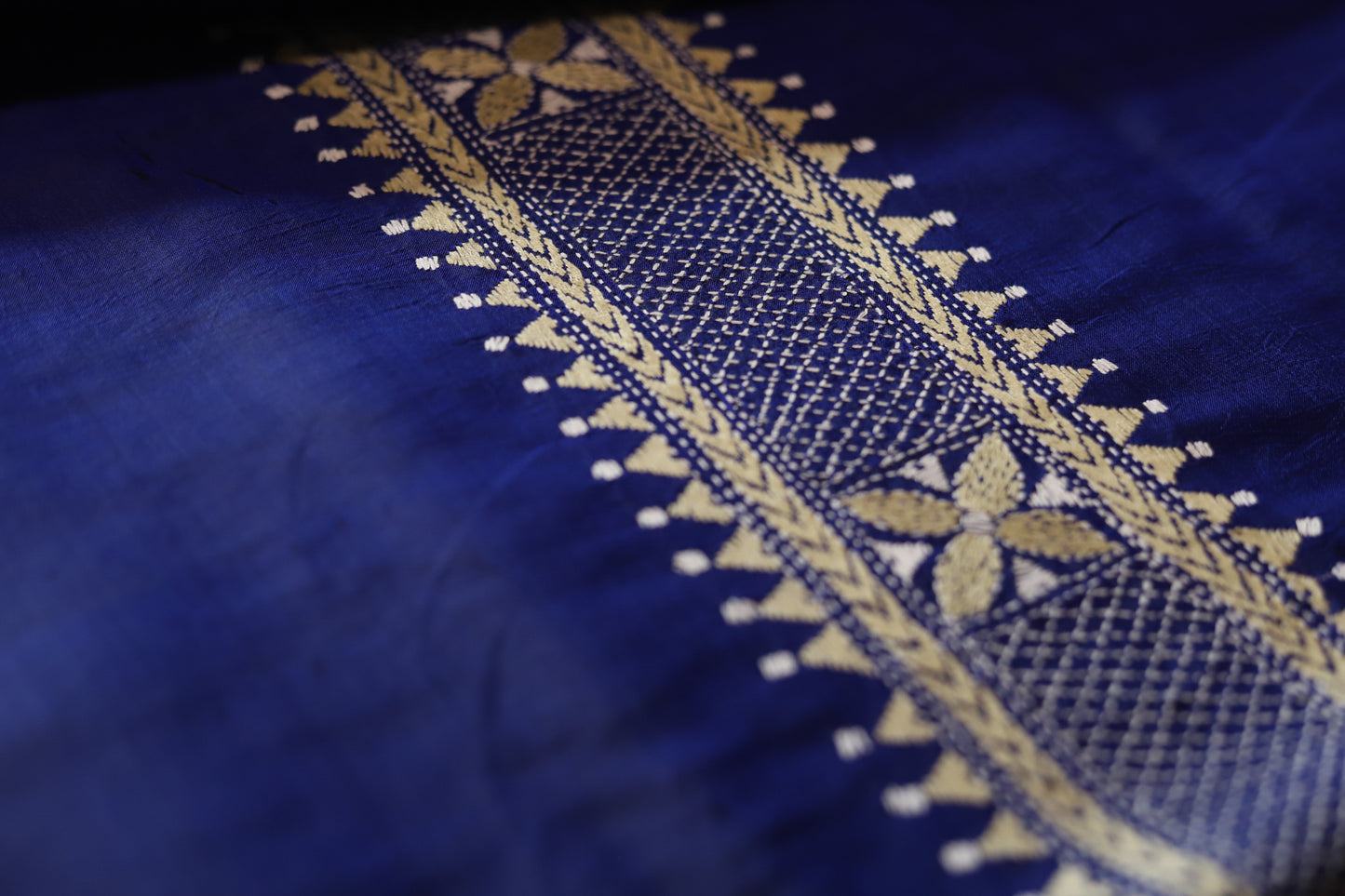 Bengal Hand Embroidery Kantha Stitch Silk Saree