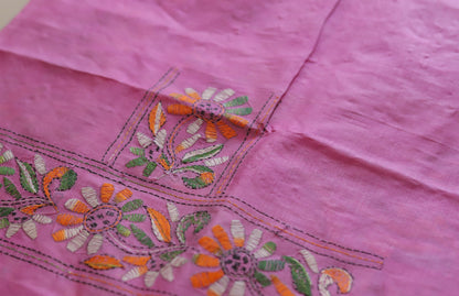 Bengal Hand Embroidery Kantha Stitch Silk Saree