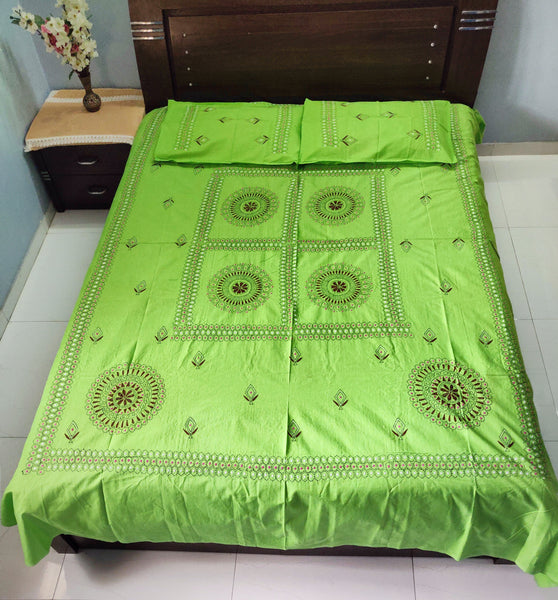 Bengal Hand Embroidered Cotton Bedsheet