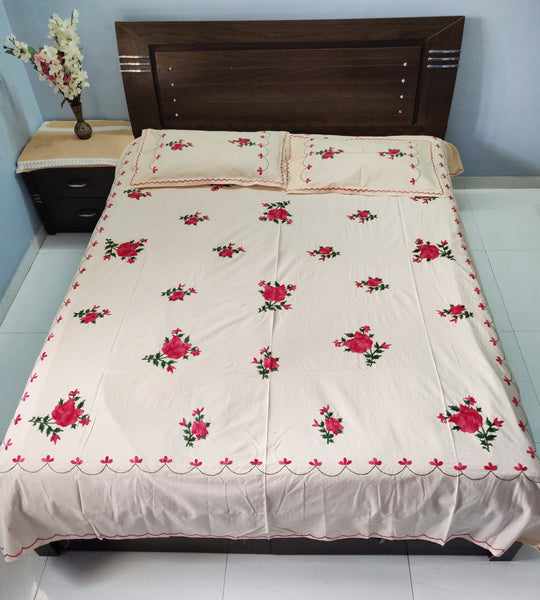 Bengal Hand Embroidered Cotton Bedsheet