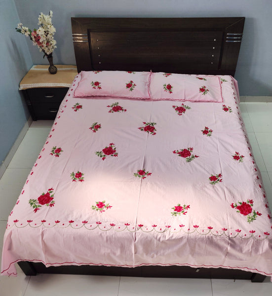 Bengal Hand Embroidered Cotton Bedsheet