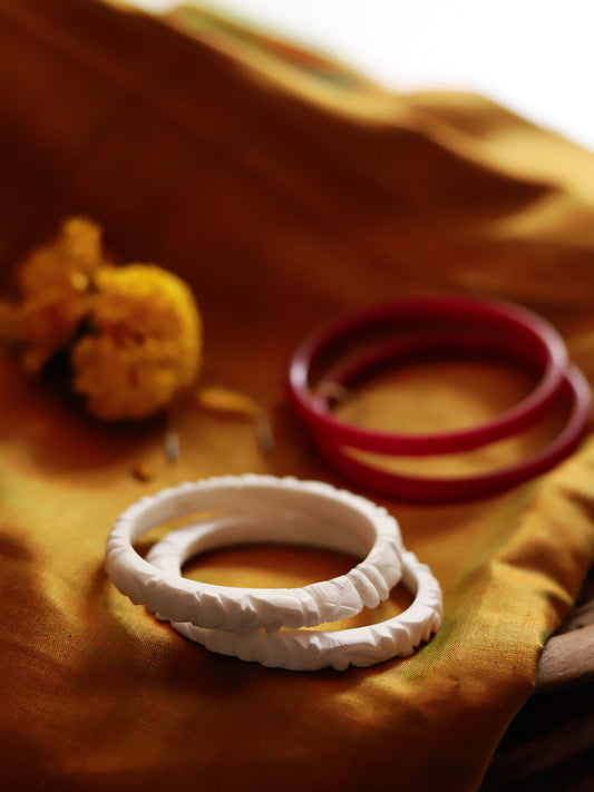 Handcarved Shakha Pola Bangle Pair (2.0 Inch)