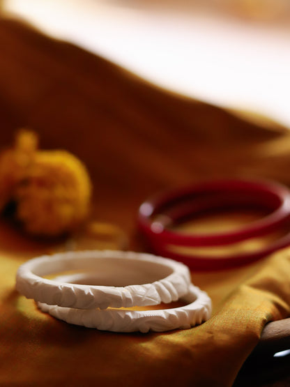 Handcarved Shakha Pola Bangle Pair (2.0 Inch)
