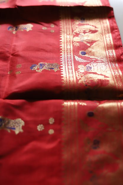 Bengal Handwoven Swarnachari Silk Saree