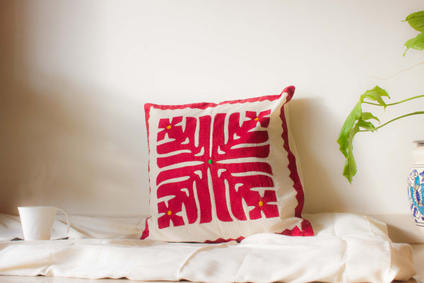 Handcrafted Applique Cushion Cover