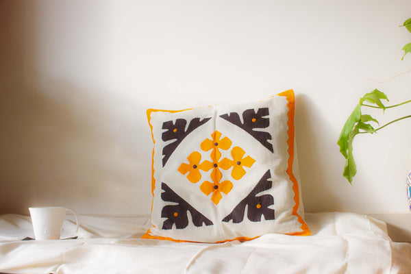 Handcrafted Applique Cushion Cover