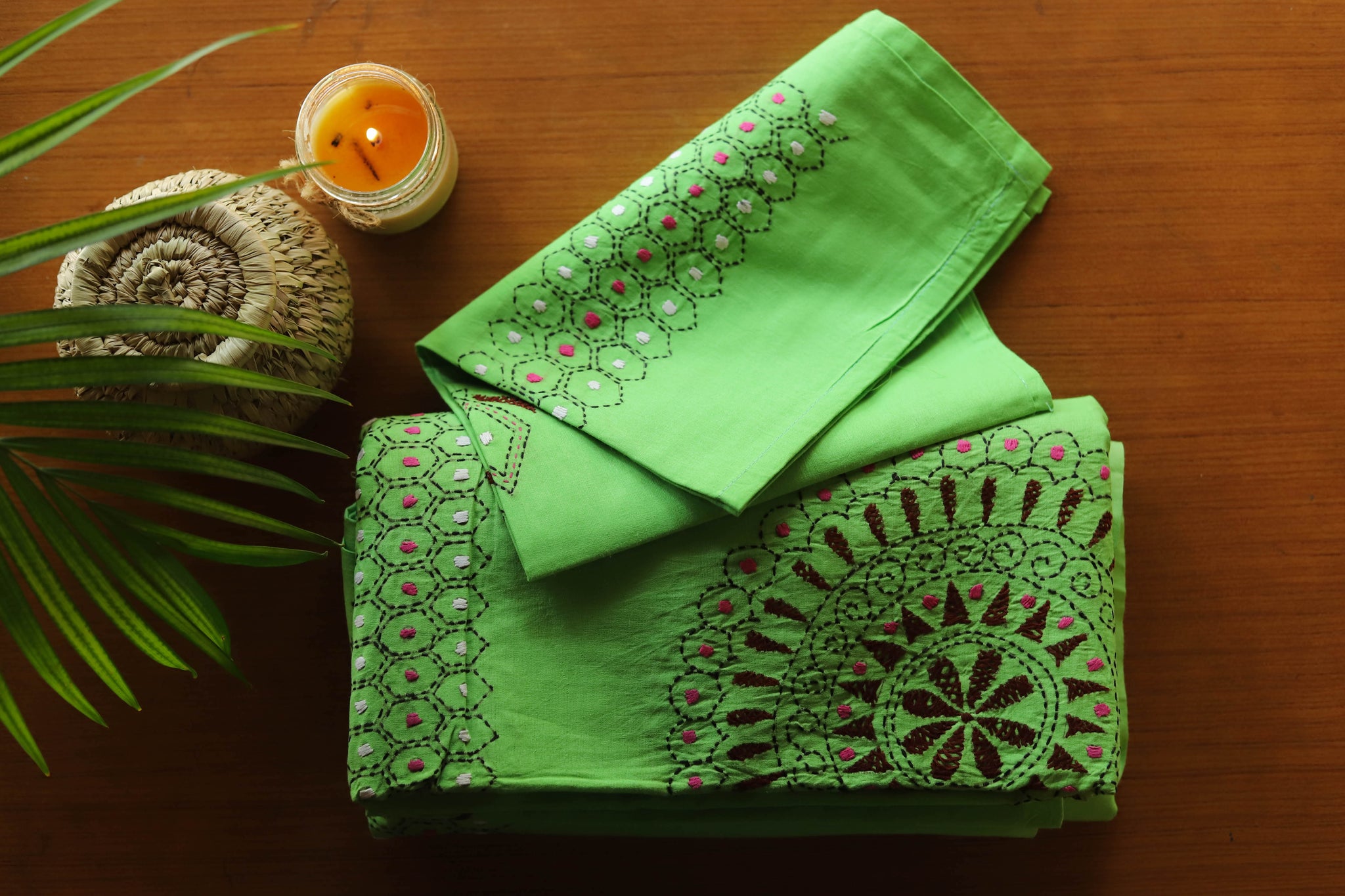 Bengal Hand Embroidered Cotton Bedsheet