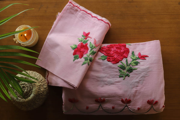 Bengal Hand Embroidered Cotton Bedsheet