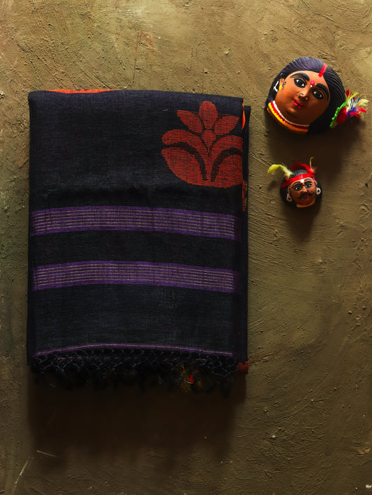 Handwoven Bengal Linen Saree