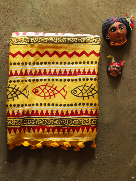Handwoven Bengal Linen Saree