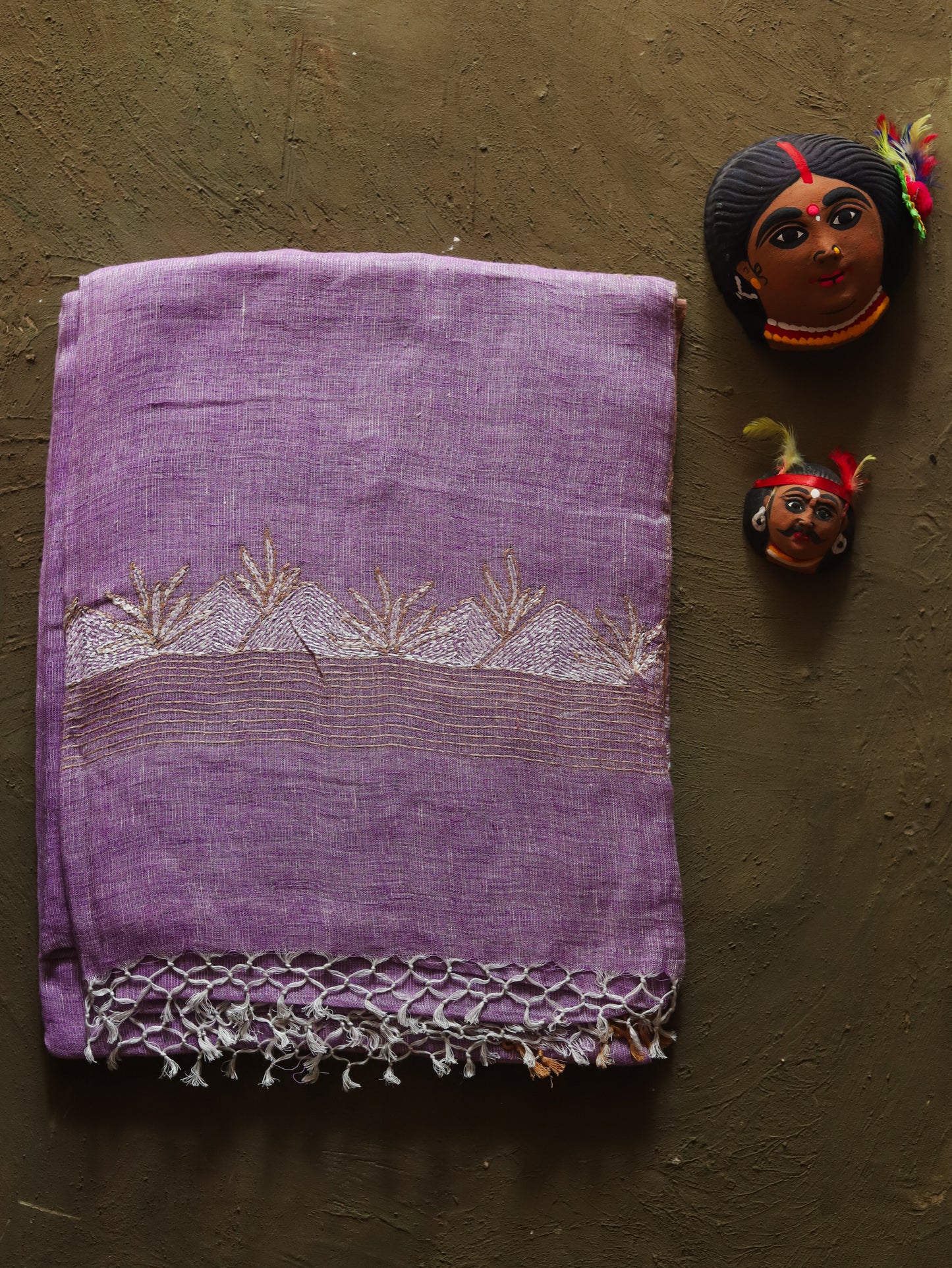 Handwoven Bengal Linen Saree