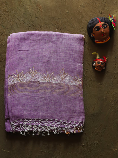 Handwoven Bengal Linen Saree