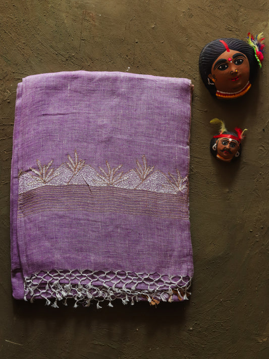 Handwoven Bengal Linen Saree