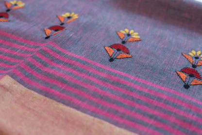 Handwoven Bengal Linen Saree