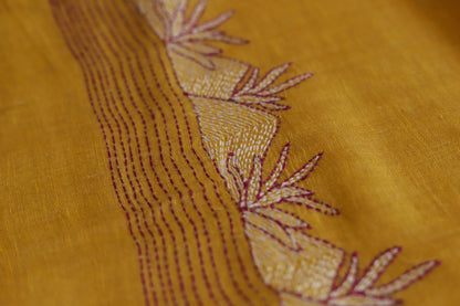 Handwoven Bengal Linen Saree