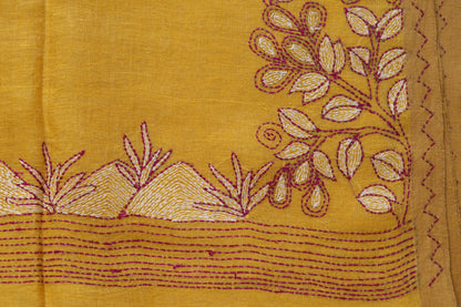 Handwoven Bengal Linen Saree