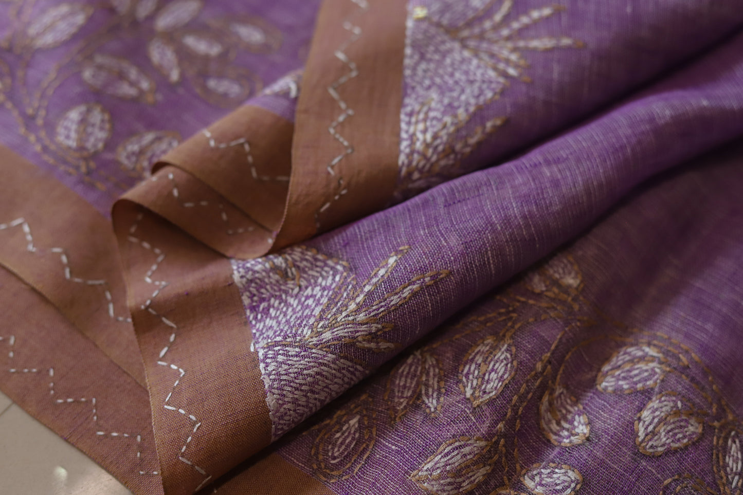 Handwoven Bengal Linen Saree