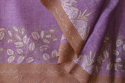 Handwoven Bengal Linen Saree