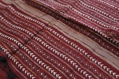 Bengal Handwoven Khesh Kantha Saree