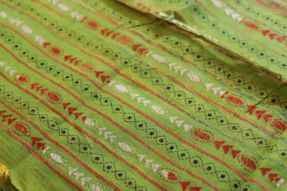 Bengal Handwoven Khesh Kantha Saree