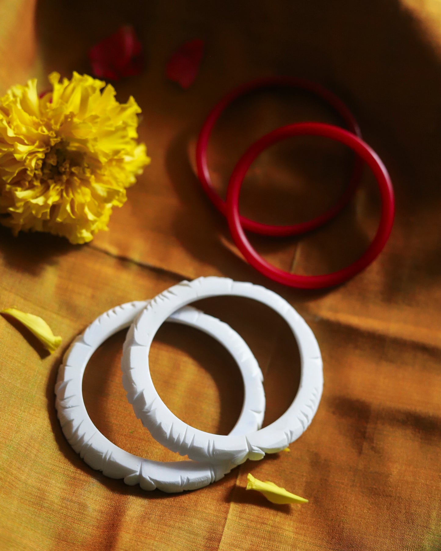 Handcarved Shakha Pola Bangle Pair (2.4 Inch)