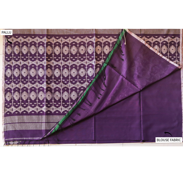 Handwoven Bengal Cotton Saree in Jamdani design