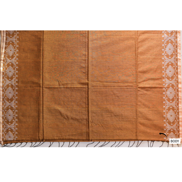 Handwoven Bengal Cotton Saree in Jamdani design