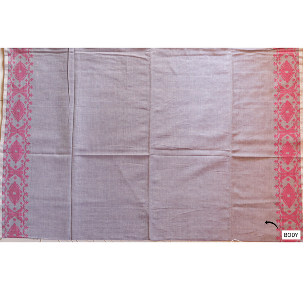 Handwoven Bengal Cotton Saree in Jamdani design