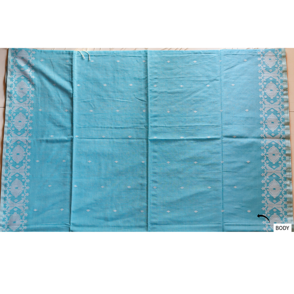 Handwoven Bengal Cotton Saree in Jamdani design