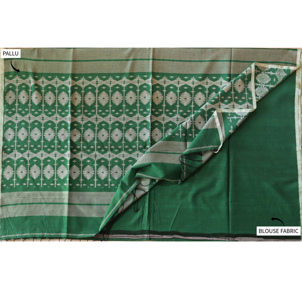 Handwoven Bengal Cotton Saree in Jamdani design