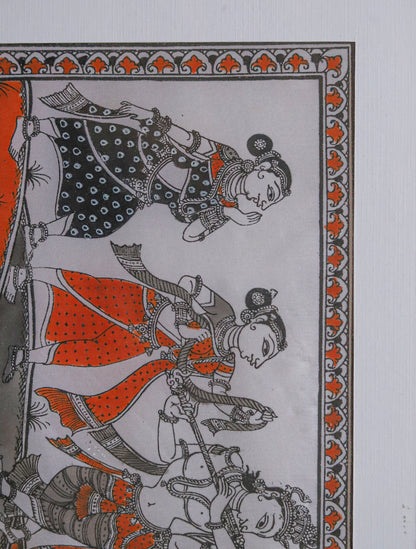 Krishna Leela Panel Pattachitra