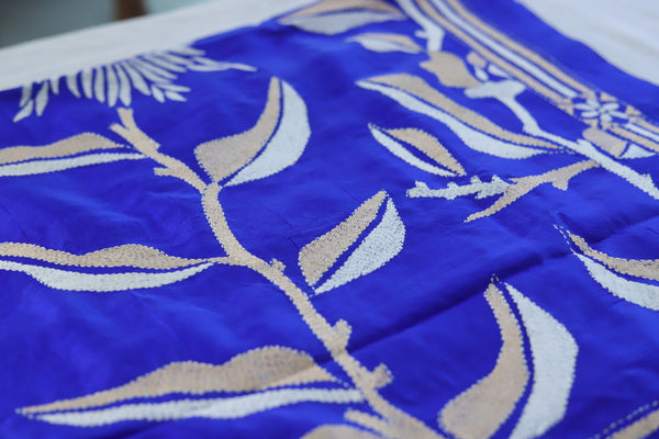 Bengal Kantha Hand Embroidery Silk Saree