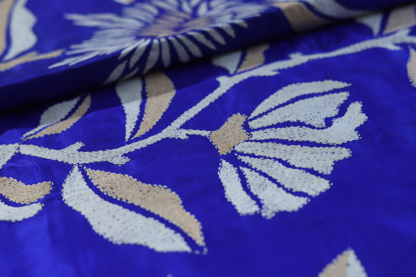 Bengal Kantha Hand Embroidery Silk Saree