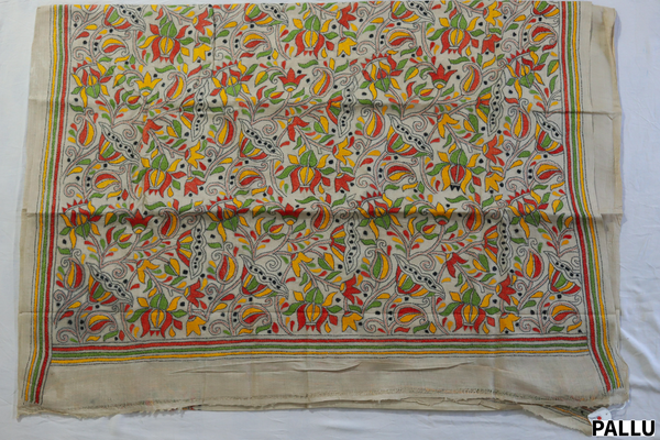 Bengal Kantha Hand Embroidery Silk Saree